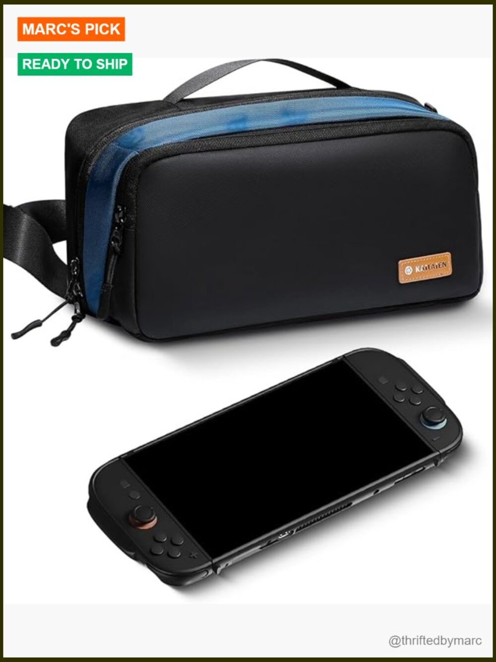 Large Crossbody Sling Bag For Gaming Consoles With 3 Pockets And Adjustable